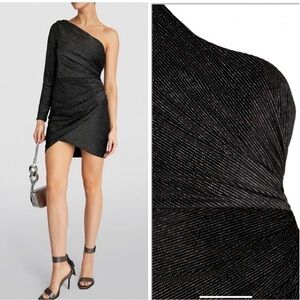 ✨All Saints Ezra One-Shoulder Black Sparkle Mini Dress NWT ✨🖤